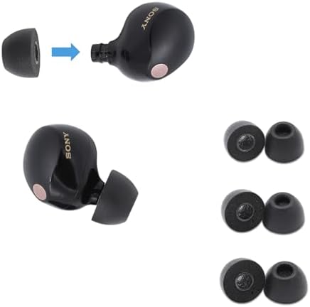 Upgrade Your Sony True Wireless Earbuds with Comply Memory Foam Replacement Tips | Maximum Comfort and Secure Fit for Enhanced Listening | Superior Noise Isolation & Anti-Slip Design | Available in Black Sizes S/M/L (3 Pairs) – Perfect for Music Lovers and Active Lifestyles