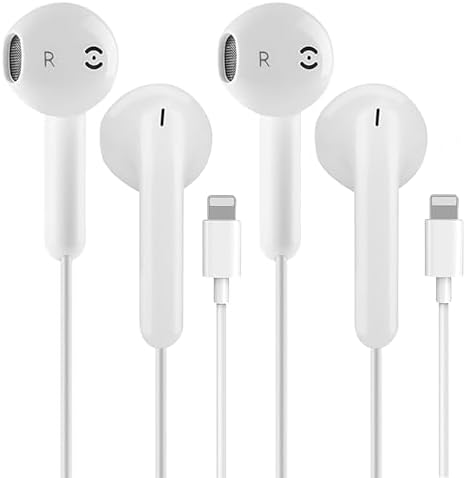 Transform Your Listening Experience with Apple MFi Certified Lightning Earbuds – Optimized for i Phone 14 to 7 Plus – Superior Sound Quality with Enhanced Bass and Clarity – Ergonomic In-Ear Design for Ultimate Comfort and Noise Isolation – Built-in Microphone for Effortless Hands-Free Calls – Lightweight, Tangle-Free, and Portable for Everyday Adventures – Ideal for Music Enthusiasts and On-the-Go Lifestyles