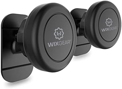Wix Gear Magnetic Car Mount Duo – Universal Stick-On Dashboard Holder for Phones & Mini Tablets, Featuring Swift-Snap Technology and Robust Magnet for Secure Mounting on Bumpy Roads, Effortless Installation, Ideal Car Accessory for Safe Navigation and Music Control