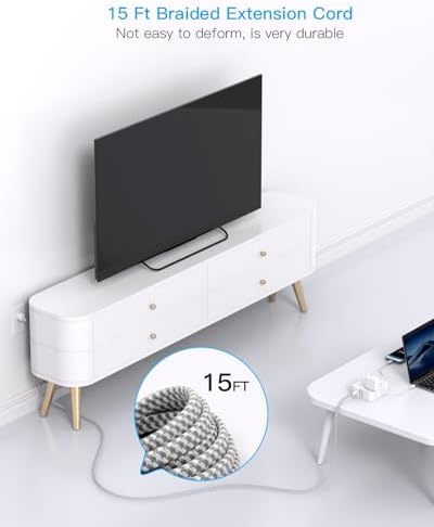 HANYCONY 6 ft Surge Protector Power Strip with 8 Outlets & 2 USB-C Ports – Essential College Dorm Extension Cord with Space-Saving Flat Plug for Fast Charging and Device Safety – Perfect for Home Office and Tech Needs