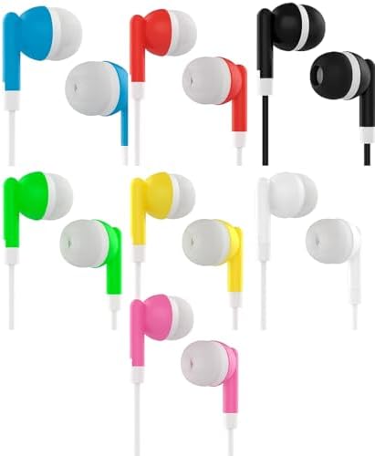 Bulk 24-Pack Kids Wired Earbuds with Microphone – Classroom-Ready Noise-Isolating Headphones for Enhanced Focus and Engagement in Learning, Gaming, and Travel with Universal 3.5 mm Compatibility for Superior Audio Quality
