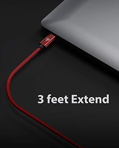 High-Speed USB C Extension Cable (20 Gbps Data Transfer, 240 W Fast Charging, 3.3 Ft) – USB 3.2 Type C Male to Female Adapter for i Phone 16, Pixel, PSVR2, Mac Book Air/Pro, and Dell XPS – Optimal Versatility & Enhanced Performance in a Sleek Red Design