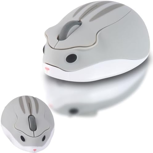 Whimsical Wireless Hamster-Shaped Mouse for Laptops and PCs – Silent 3-Button Ergonomic Design with Random Color Cable Clip – Perfect Portable Accessory for Animal Lovers and Productivity Seekers