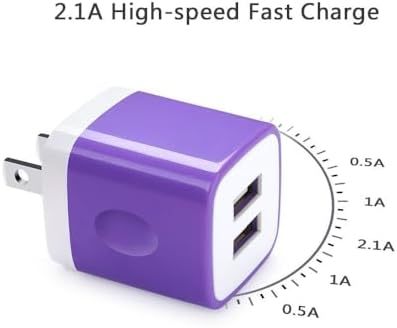 Dual-Port Fast Charging USB Wall Charger Block – 5 Pack, 2.1 A Adapter for i Phone, Samsung Galaxy, and Google Pixel Devices – Portable Power Solution for Home, Office, and Travel – Enhanced Compatibility and Safety Features