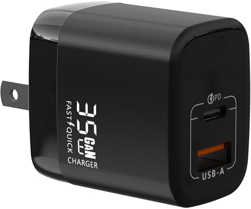 67 W Ga N Dual USB-C & USB-A Charger – Ultra-Compact Power Adapter for Fast Multi-Device Charging – Ideal Travel Companion for Laptops, Smartphones, and Tablets – Sleek White Design for Maximum Compatibility and Efficiency