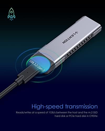 LENTION Space Gray USB C to NVMe & SATA M.2 SSD Enclosure – High-Speed 10 Gbps Adapter for 2280/2260/2242/2230 Sizes, UASP Enabled, Compatible with Mac OS and Windows – Ultimate Portable External Drive Solution for Enhanced Data Management and Performance