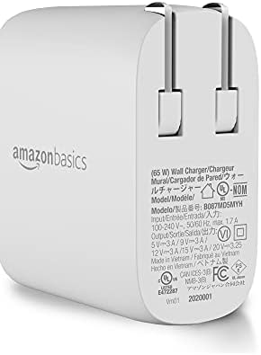Amazon Basics 65 W Ga N USB-C Wall Charger – High-Speed Power Delivery Adapter for Laptops, Tablets & Smartphones, Compact & Foldable Design for Ultimate Portability, Efficient Charging Solution in Sleek Black Finish