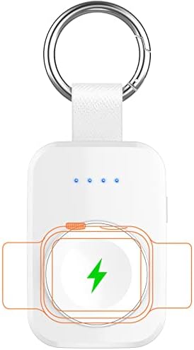 i.VALUX Compact Wireless Charger for Apple Watch – Keychain-Friendly 1000 m Ah Power Bank, Fast Magnetic Charging for Series 10/9/8/Ultra/7/6/5/4/3/2/SE – Perfect Travel Companion & Birthday Gift for Her – Sleek White Design