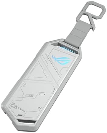 ASUS ROG Strix Arion White M.2 NVMe SSD Enclosure – Ultra-Fast USB 3.2 Gen 2 Type-C (10 Gbps) with Dual Cable Options & Thermal Pads for Optimal Cooling – Effortless Installation for PCIe 2280/2260/2242/2230 M Key/B+M Key SSDs – Perfect for Gamers and Professionals Needing Speed and Portability