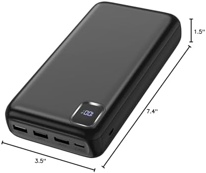 High-Capacity 50,000 m Ah Portable Charger Power Bank – PD 30 W & QC 4.0 Fast Charging External Battery Pack with 4 USB Outputs & Dual Inputs – Universal Compatibility for i Phone 15/14/13 Pro, Samsung & More – Reliable On-the-Go Charging Solution