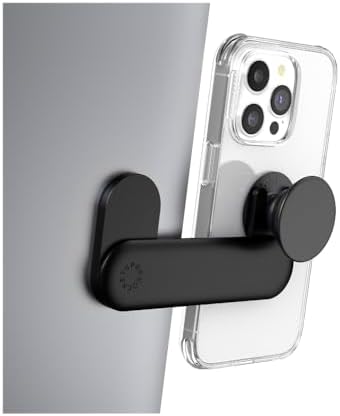 Sleek Silver Pop Sockets Laptop Phone Mount – 360-Degree Rotating Device Holder for Enhanced Productivity and Effortless Connectivity – Perfect for Multitaskers and Professionals