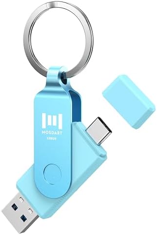 MOSDART 256 GB USB 3.1 Dual Flash Drive – Lightning-Fast Data Transfer for i Phone 15/16, Android, i Pad & Mac Book – Versatile USB-C & A Compatibility – Portable Keychain Design with LED Status Indicator