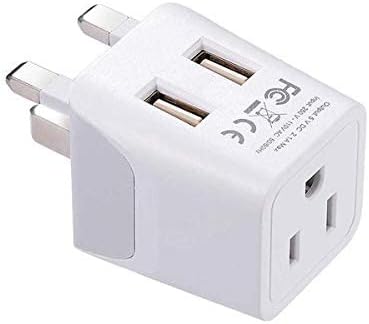 Compact Dual USB Travel Adapter for Effortless Charging in Australia, New Zealand, and China – Essential Type I Plug for Phones, Tablets, and Cameras – Quick Charge Capability with Universal Compatibility for Hassle-Free Global Adventures