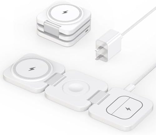 3-in-1 Wireless Charging Station for Apple Devices – KU XIU Portable Travel Charger for i Phone 16/15/14/13/12 Series, Apple Watch 10/9/8/7/6/5/4/3/SE & Air Pods Pro/4/3/2 – Fast, Foldable Design with Enhanced Safety Features and Universal Compatibility