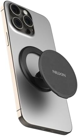 Nillkin Magnetic Phone Grip Stand for i Phone 16/15 Pro & Samsung Pixel – Ultimate Mag Safe-Compatible Holder with Enhanced Stability and Ergonomic Design for Secure Handling and Effortless Navigation (Black)
