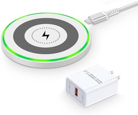 Motorola RAZR 50 & Edge 50 Ultra + i Phone 16 Pro Max 15 W Fast Wireless Charger Pad with Adapter – Universal Compatibility for Moto G Stylus 5 G 2024, G Power 2025, Samsung S25/S24/S23/S22, and More – Sleek Design with Safety Features for Effortless Charging