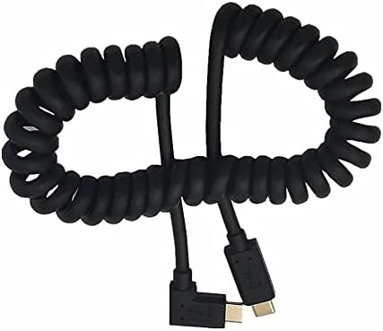 Qaoquda Premium Coiled USB 3.1 Type C Cable – 4 FT Stretchable USB-C Male to Female Spring Cable for 10 Gbps Fast Data Transfer and 3 A Rapid Charging – Ideal for Laptops, Smartphones, and Tablets – Tangle-Free Design for Enhanced Durability and Ergonomic Workspace Management