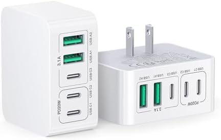 Ultimate 50 W Multiport USB-C Wall Charger: High-Efficiency 5-Port Power Hub for i Phone 16/15/14/13/12 Pro Max, Samsung, and All Devices – Sleek, Lightweight Design with PD & QC 3.0 Technology – Ideal for Home, Office, and On-the-Go Fast Charging Solutions