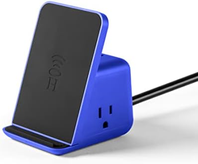 HALO Wireless Charging Station – Multifunctional Power Hub with 3 USB Ports & 2 AC Outlets for Fast, Efficient Charging of Up to 5 Devices Simultaneously – Sleek Charcoal Finish for Stylish Desktop Organization – Qi-Enabled Compatibility for All Your Gadgets