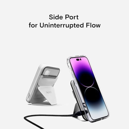MOFT Magnetic Power Bank – Ultra-Lightweight Wireless Charger with Magnetic USB-C Cable for i Phone 14/13/12 Series, Deep Blue – Effortless Charging, Stackable Design for On-the-Go Power Solutions