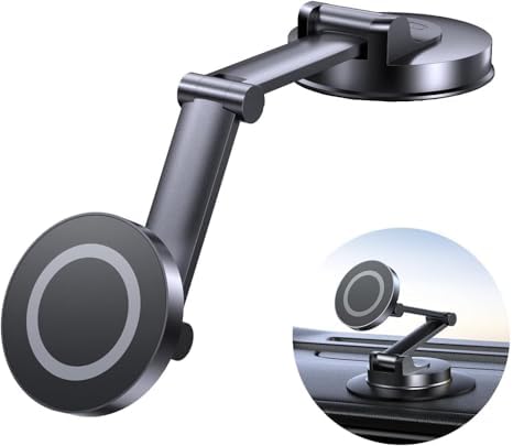 Ultimate Mag Safe Car Phone Holder for Dashboard – 360° Rotatable Magnetic Mount with Strong Adhesive for i Phone & Samsung – Secure, Sturdy Metal Design for Safe Driving and Hands-Free Navigation