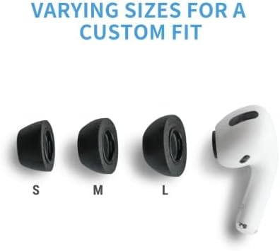 Upgrade Your Listening Experience with Comply Memory Foam Earbud Tips for Apple Air Pods Pro 1 & 2 | Superior Comfort & Secure Fit | Premium Noise Isolation Design | Anti-Slip Technology | Black, Medium (3 Pairs) for Enhanced Sound Quality and Longevity