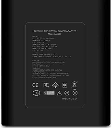 Ultra-Slim 120 W Bat Power A90 H Charger for HP Laptops – Fast Dual USB QC Charging Adapter for Pavilion, Envy, Spectre, and More – Versatile Compatibility & Enhanced Performance for Efficient Power Supply