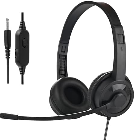 Premium Dual Pack Kids Classroom Headphones with Integrated Microphone – Robust 3.5 mm Wired Headset for Enhanced Educational Engagement on Laptops, Chromebooks, and PCs – Lightweight, Comfortable, and Ergonomically Designed for All-Day Use