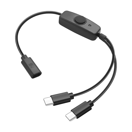 USB C Splitter Power Cable with Integrated Switch – Dual Output Type C Female to USB-C & Micro USB Adapter for Efficient Low Power Charging – 11.8 Inch Versatile Connector for Seamless Device Compatibility and Enhanced Power Management USB C Splitter Power Cable with Integrated Switch – Dual Output Type C Female to USB-C & Micro USB Adapter for Efficient Low Power Charging – 11.8 Inch Versatile Connector for Seamless Device Compatibility and Enhanced Power Management