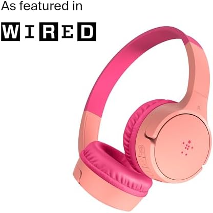 Belkin Sound Form Mini Kids Wireless Bluetooth Headphones – Safe 85 d B Volume Control, 30-Hour Playtime, Built-In Microphone – Lightweight On-Ear Style for i Phone, i Pad, Fire Tablet & More – Ideal for Learning, Entertainment & Safe Listening