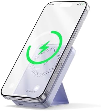 Ultra-Slim Magnetic Wireless Charger with 10,000 m Ah Power Bank and Foldable Stand – Fast Charging for Effortless Device Compatibility and Hands-Free Convenience