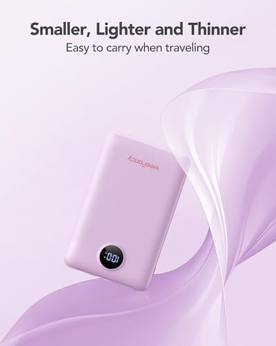 Ultra-Slim 10,000 m Ah Mini Power Bank with Built-in Cables – 22.5 W Fast Charging USB-C Battery Pack for i Phone 16/15/14 and Samsung Galaxy 24/23 – Essential Travel Charger for On-the-Go Power Needs