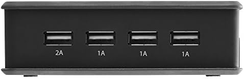 Spigen F204 4-Port USB Wall Charger – Rapid Charging Station for i Phone, Galaxy, Tablets & USB Devices – Compact, Portable & Surge-Protected Power Hub for Home, Office & Travel
