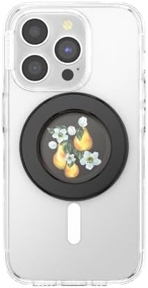 Magnetic Pop Grip for Mag Safe – Elegant Enamel Rose Noir | Multifunctional Phone Stand with Secure Grip & Customizable Swappable Top | Effortless Hands-Free Viewing Kickstand | Wireless Charging Compatible Accessory for Enhanced Smartphone Usability