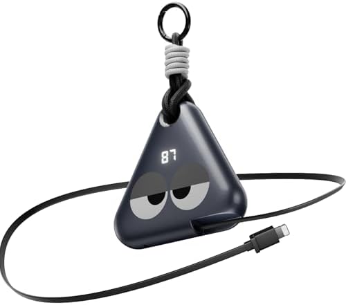 Ultimate Travel Power Bank with Retractable 2.3 ft Cable and Durable Paracord Carabiner – 10000 m Ah Fast Charging Wearable Charger in Stellar Gray, USB-C Compatible for All Devices – Stay Energized on the Go!