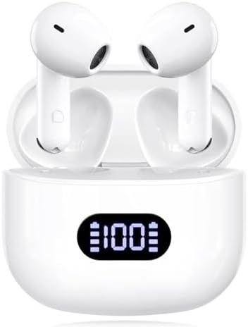 Revolutionary Bluetooth 5.4 Wireless Earbuds – Immersive Surround Sound with 48-Hour Playtime, IPX7 Waterproof for Ultimate Sports Performance, Tap-Control for Effortless Use, LED Display Charging Case – Perfectly Compatible with i Phone & Android Devices