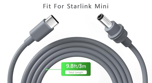 Starlink Mini USB C to DC Power Cable – 16.4 FT Outdoor Charging Solution for 100 W+ Power Banks and PD Chargers – Durable High-Speed Connectivity for Optimal Internet Access Anywhere – Perfect for Home and Adventure Use