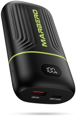 MARBERO Ultra-Lightweight 10,000 m Ah Fast Charging Power Bank – Compact USB-C Charger with 18 W Output for i Phone, i Pad, Samsung Galaxy & Google Devices – Essential Travel Companion with Advanced Safety Features for On-the-Go Power Management