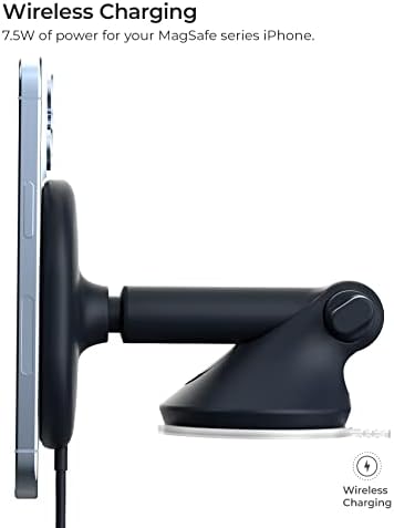 i Ottie Velox Magnetic Wireless Car Mount for Mag Safe i Phones 12-15 Series – Fast Charging, 360-Degree Rotation & Sleek Design for Ultimate Driving Convenience