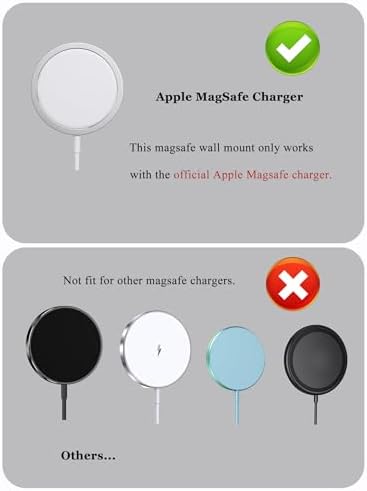 Wall Mount Holder for Magsafe Charger Magsafe Accessories Bedside Phone Holder Compatible with iPhone 14/pro/12/12Pro/12Mini/12ProMax/iPhone 13/13Pro/13Mini/13ProMax (Charger Not Included) (Black) – Enhanced Compatibility and Speed