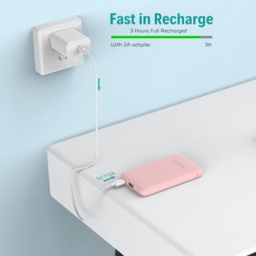 Ultra-Slim 6000 m Ah Portable Charger with Built-in Cables – Lightweight Fast Charging Power Bank for i Phone, Samsung, and Android Devices – Perfect Travel Companion for On-the-Go Power Solutions