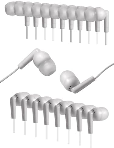 Classroom-Ready Bulk Wired Earbuds – 50 Pack Premium In-Ear Student Headphones with Hygiene Packaging for Clear Sound Quality & Universal Compatibility (Black)