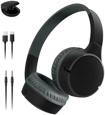 Belkin Sound Form Mini Kids Wireless Bluetooth Headphones – Safe 85 d B Volume Control, 30-Hour Playtime, Built-In Microphone – Lightweight On-Ear Style for i Phone, i Pad, Fire Tablet & More – Ideal for Learning, Entertainment & Safe Listening