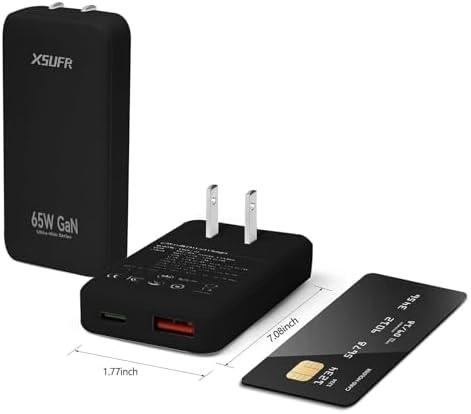 65 W Dual Port USB-C Wall Charger – Ga N Fast Charging Adapter with PPS for Laptops, Tablets & Smartphones – Compact Design with Folding Plug for Travel & Home Use – Stylish White Finish for Modern Aesthetics