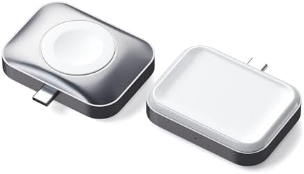 Satechi Dual-Sided USB-C Portable Charger for Apple Watch & Air Pods – Fast Charging Solution for Apple Watch Series 9/8/7/6/5/4/3/2/SE and Air Pods 1/2/3/Pro – Compact Design for Effortless Travel and Enhanced Device Compatibility