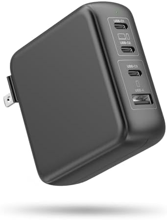 100 W Ultra-Fast 4-in-1 USB-C Multi-Port Charger Hub – Smart Power Solution for Mac Book Pro/Air, i Phone 16/15, Galaxy S24/S23 – Foldable Design with Advanced Safety Features for Optimal Device Performance and Longevity