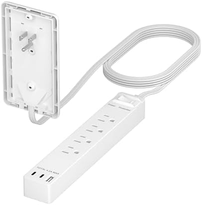 LIDER Ultra-Thin Flat-Face Outlet Extender with 3 Receptacles – Space-Saving Power Strip with 3 ft Cord, ETL-Listed for Safety, Sleek White Design for Modern Interiors – Perfect Solution for Enhanced Device Charging and Versatile Placement