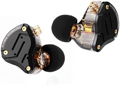 Linsoul KZ ZS10 Pro Hybrid IEM Earbuds – 4 BA + 1 DD High-Fidelity Wired In-Ear Monitors with Stainless Steel Faceplate and Detachable Cable, Ideal for Musicians and Gamers with Built-in Mic, Unmatched Sound Clarity and Versatile Compatibility