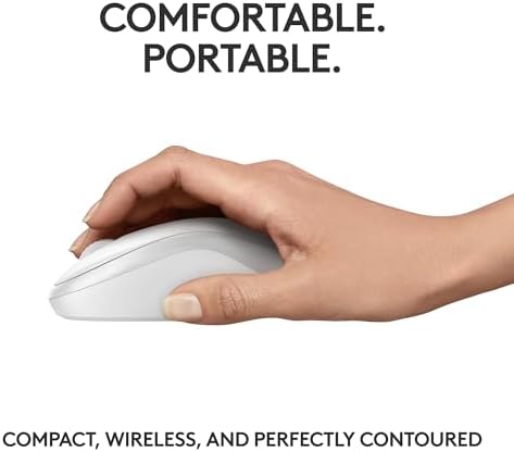Logitech M240 Silent Bluetooth Mouse – Wireless & Compact Design for Effortless Navigation, 18-Month Battery Life, and Smooth Tracking on All Surfaces – Ideal for Windows, mac OS, Chrome OS – Portable Off White Solution for Professionals on the Go