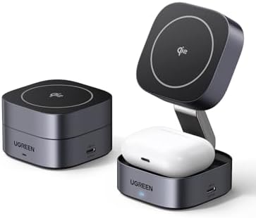 Experience the Power of Convenience with the UGREEN Mag Flow Qi2 Magnetic 2-in-1 Wireless Charging Station – Fast Charge for i Phone 12-16 & Air Pods, Genshin Impact Edition – Travel-Friendly Design for Effortless Portability and Seamless Device Alignment. Elevate Your Charging Game with Enhanced Speed and Stylish Aesthetics!